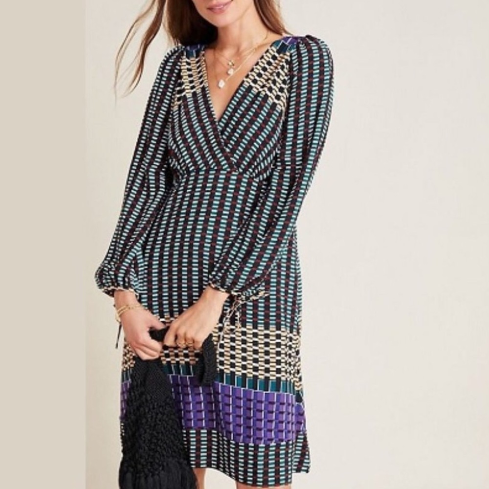 Anthropologie Maeve Geometric Print Dress